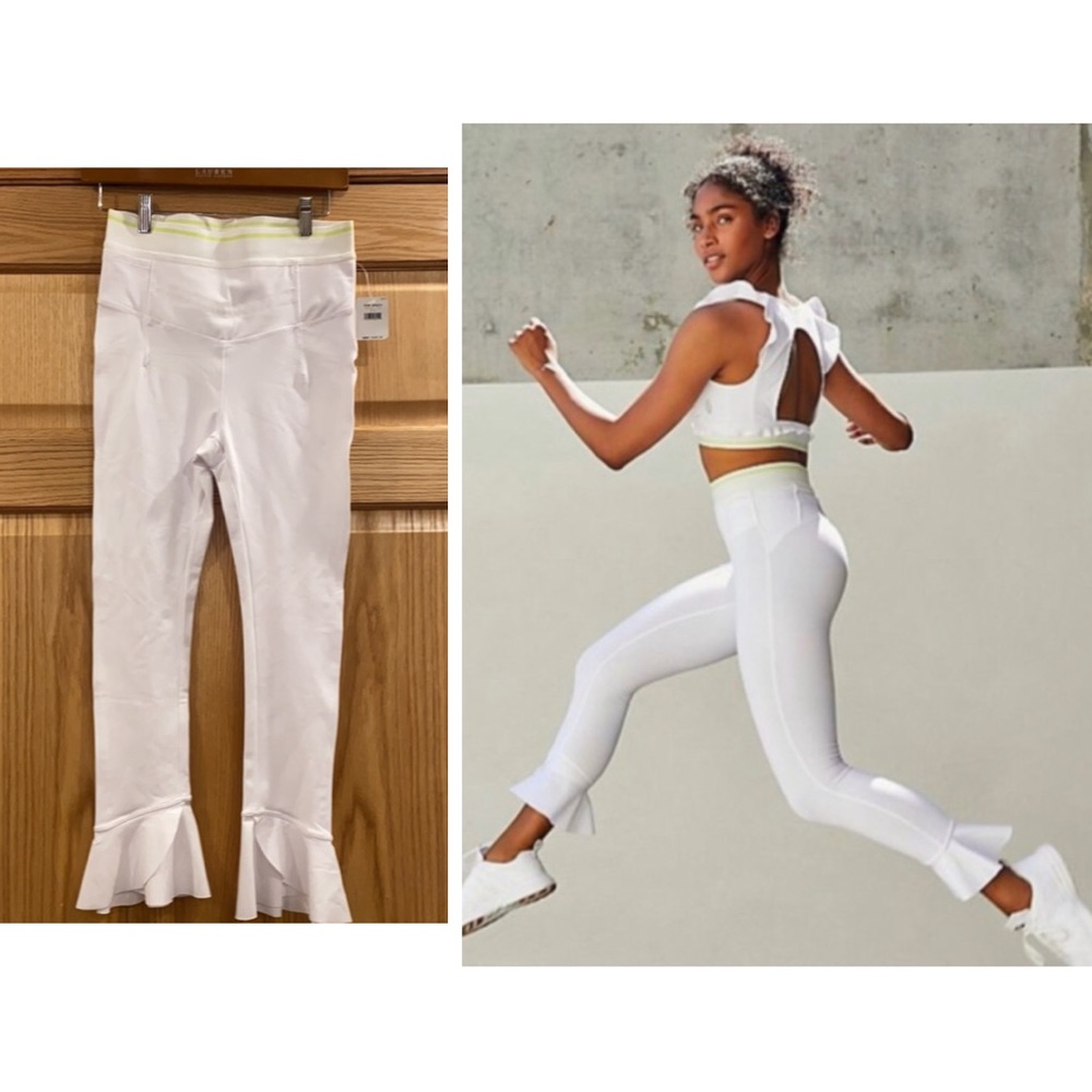 Free People Ruffle Hem Sanctuary Leggings White
